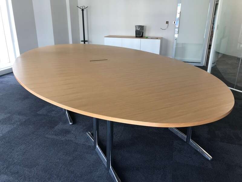 4200x2400mm oval oak veneer table