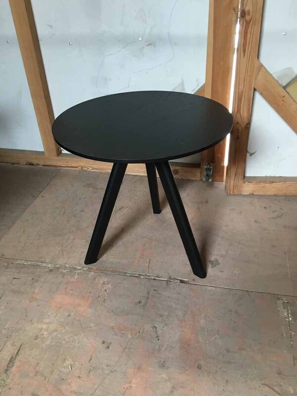 Black ash tripod coffee table
