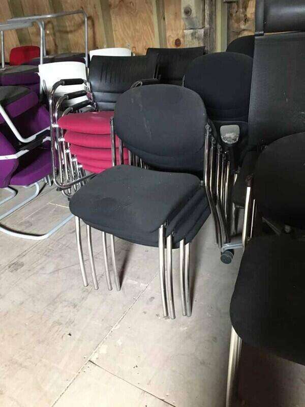 Black 4 leg stacking chairs