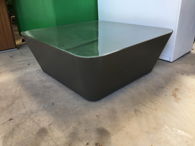 Glass cone shape square coffee table