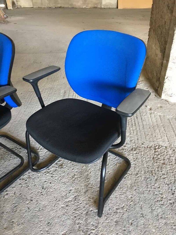Black  blue Orangebox Joy stacking meeting chairs