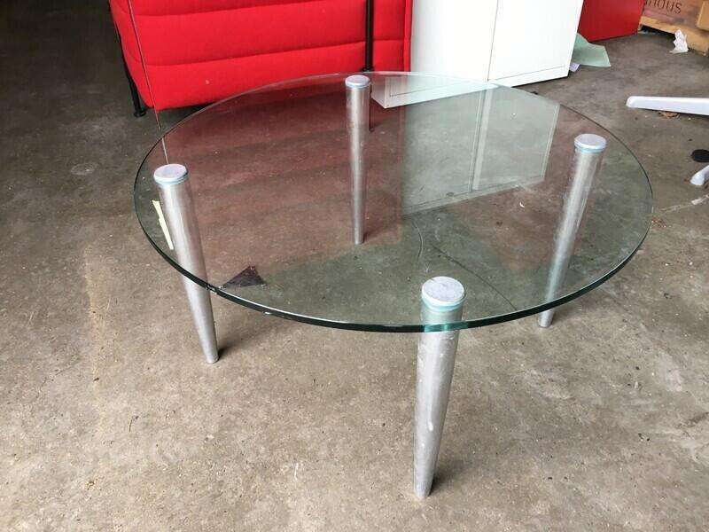800mm diameter circular glass coffee table