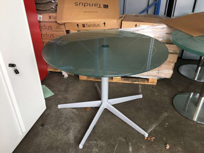 1000mm diameter frosted glass table