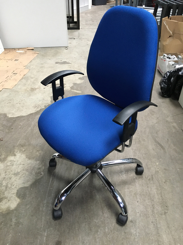 Royal blue 2 lever operator chair