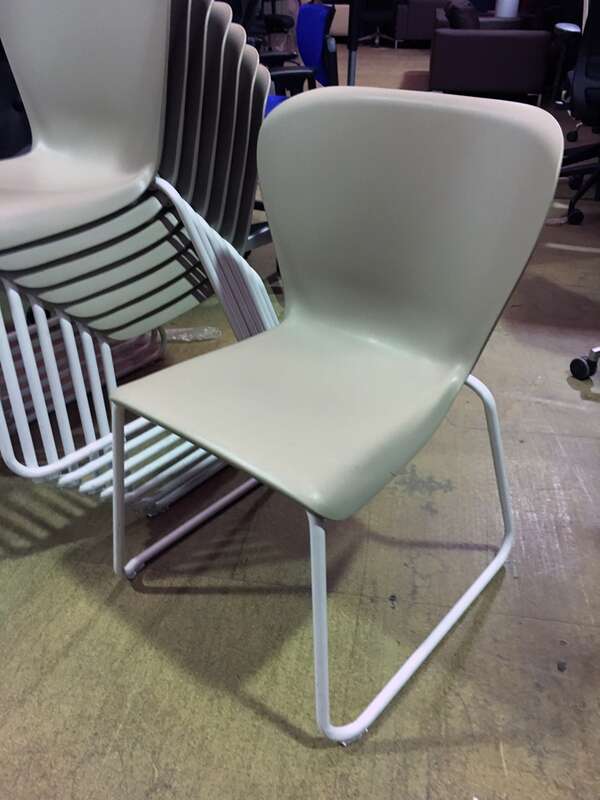 Steelcase Westside beige plastic stacking chairs