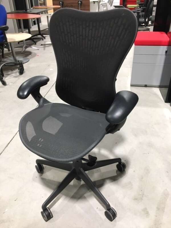 Graphite Herman Miller Mirra2 chair with butterfly back