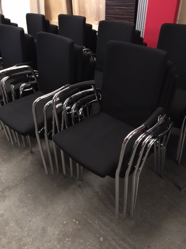 Black Scandiform 4 leg stacking meeting chair