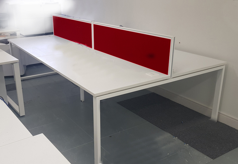 Imperial iBench white goal post leg 1400x800mm bench desks
