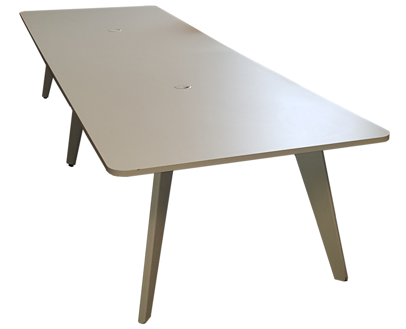 Large white boardroom table