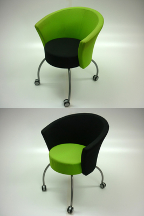 Bobbin lime greenblack receptionmeeting chairs
