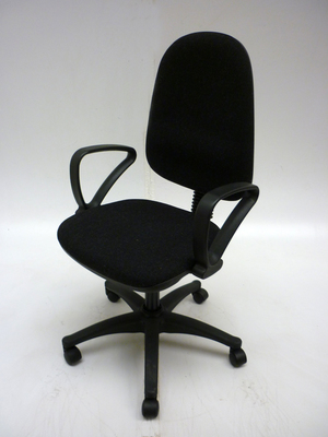 Charcoal 2 lever operator chair with arms  UNUSED