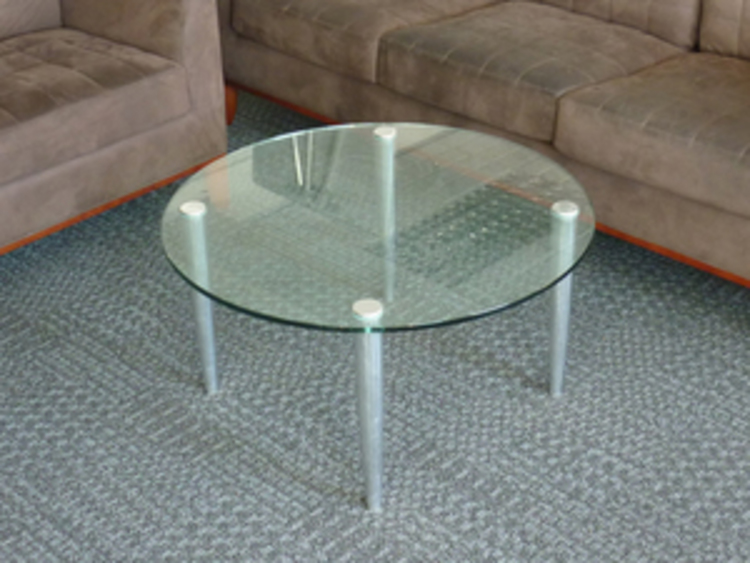 800mm diameter circular glass coffee table