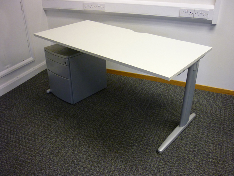 White rectangular top desks