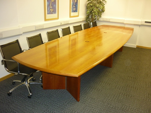 Boat shaped boardroom table