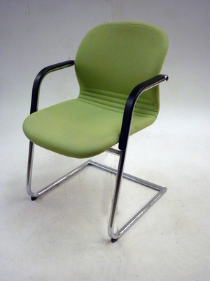 Wilkhahn FSLine lime green cantilever meeting chair