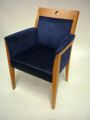 Task beech veneer frame blue leather  suede boardroom chairs