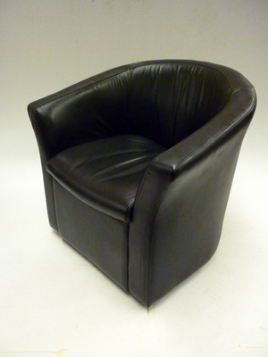 Black leather tub chairs CE