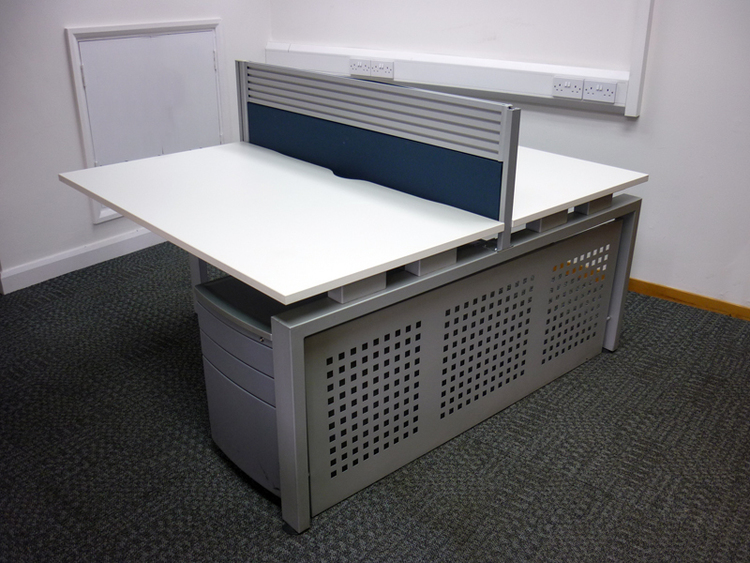 Senator white bench desk system