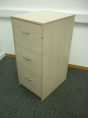 3 drawer maple filing cabinet