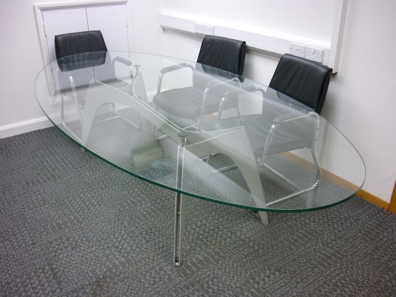 2800x1400mm glass oval boardroom table