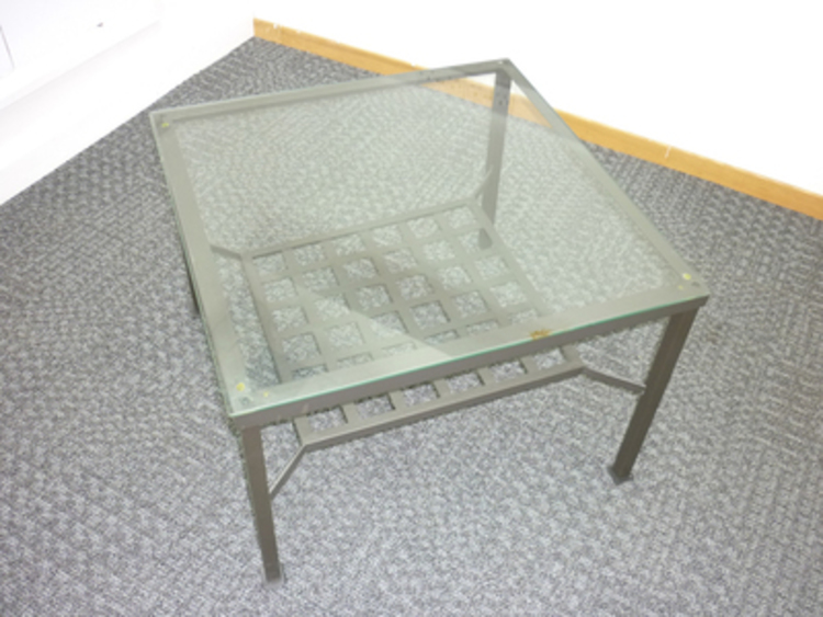 glass low coffee table