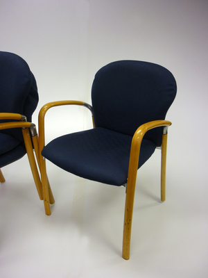 Blue Antocks Lairn wooden arm stacking chairs