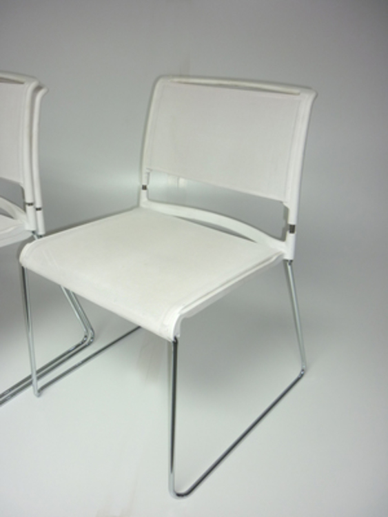 Wilkhahn white mesh skid base chair