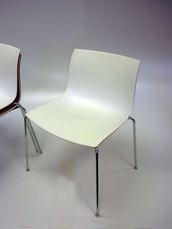 Arper Catifa 46 white/colour shell stacking canteen chairs