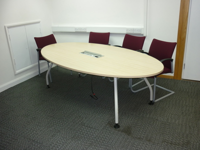 2400x1200mm Steelcase maple oval meeting table