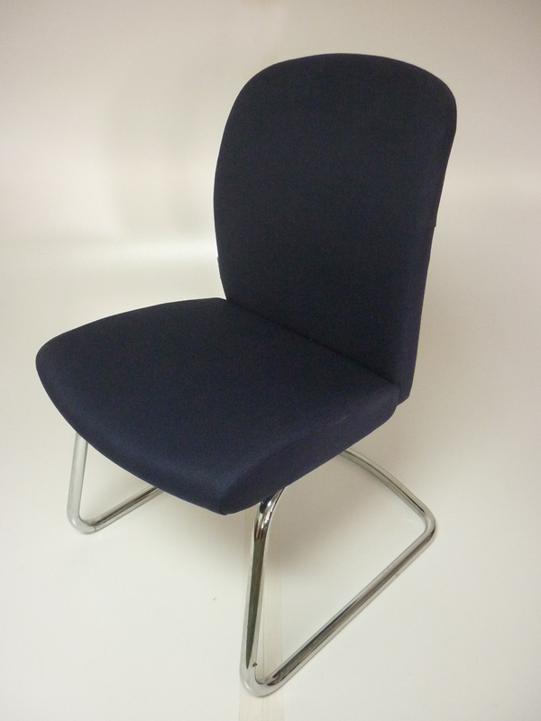 Dark blue Roneo cantilever meeting chair