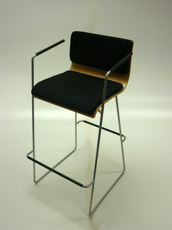 Black fabricbeech plywood high stool