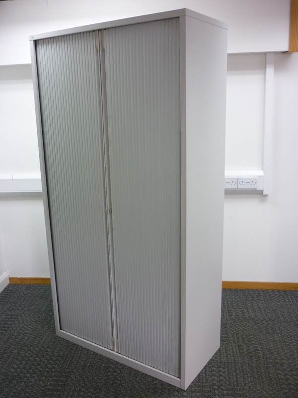 2000mm high Light grey tambour front cupboard