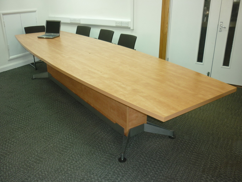 Cherry MFC boat shaped boardroom table CE