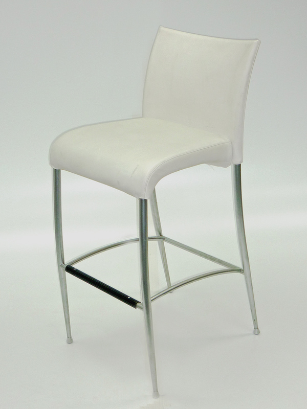 White faux leather stool