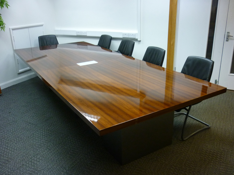3600x1500mm high gloss walnut veneer table