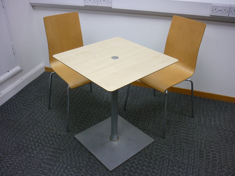 600x600mm Allermuir square maple cafe tables