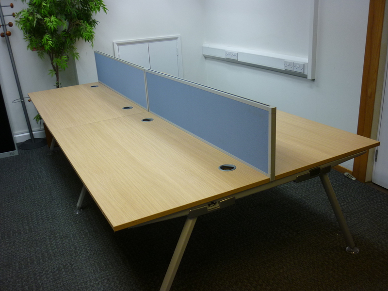 1600w x 800d mm Oak Senator Core bench desks CE price per user