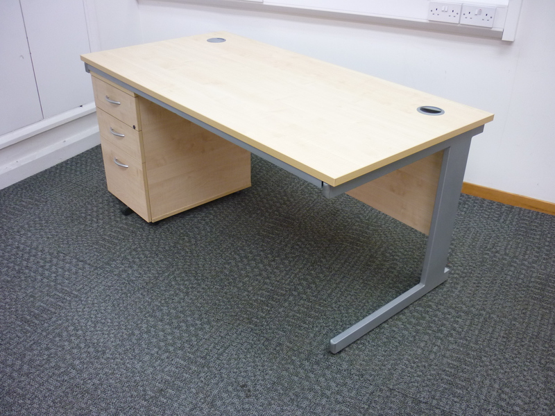 Maple rectangular desk 1600w x 800d mm