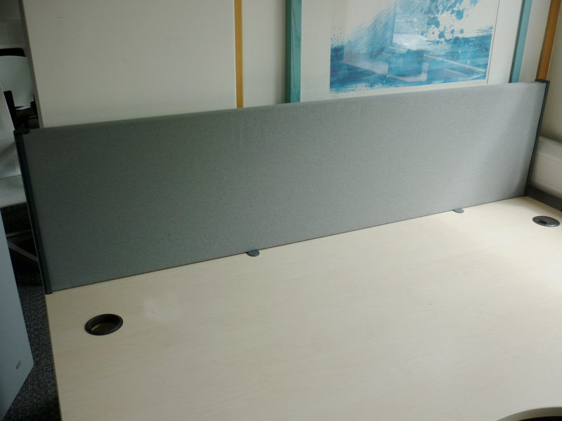 1600mm wide grey Connect desk mounted screens
