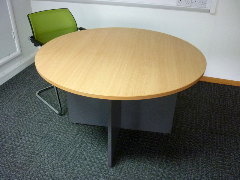 Beech circular meeting table