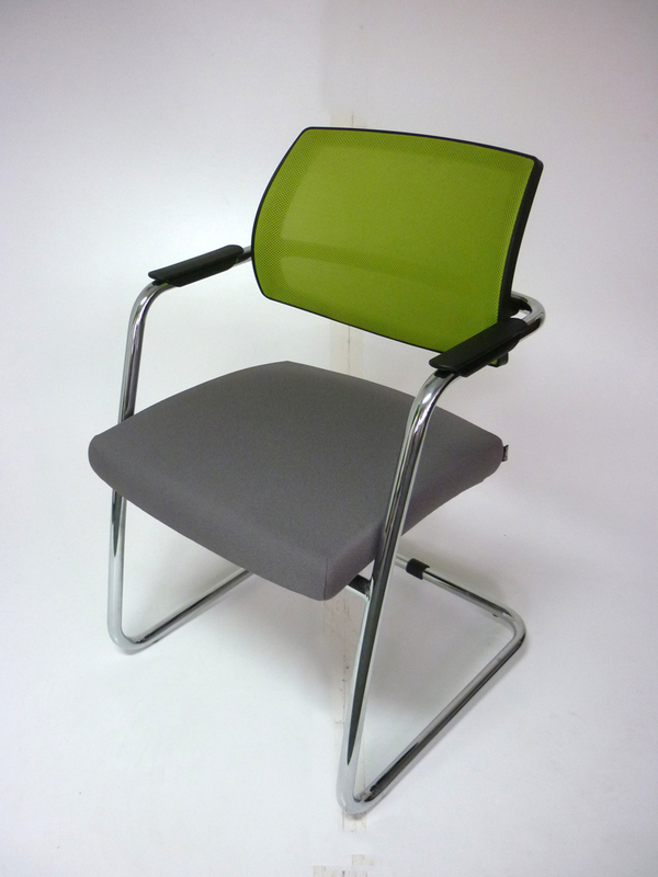 Grey  lime green Sitland mesh meeting chairs