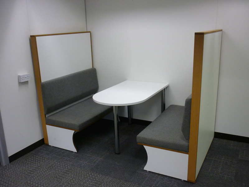 Acoustic whitegrey meeting booths