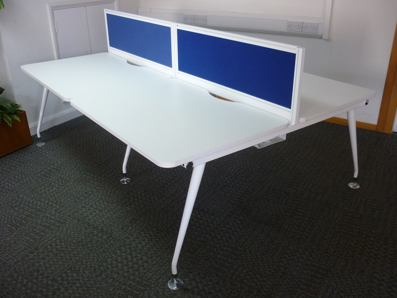 Mobili Vega white 1150mm bench desks