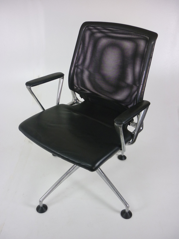 Vitra Meda black leather  mesh conference chair