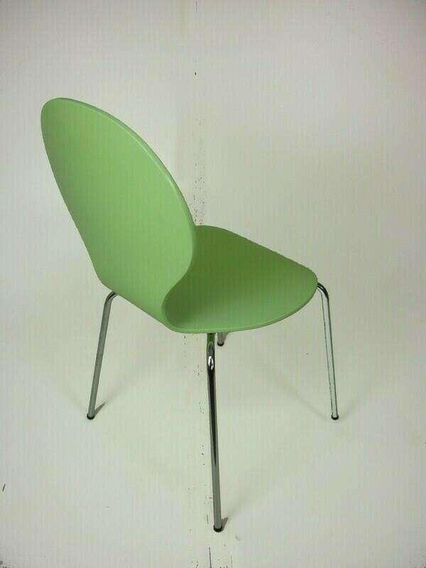 Lime green Julian Bowen stacking plywood chairs