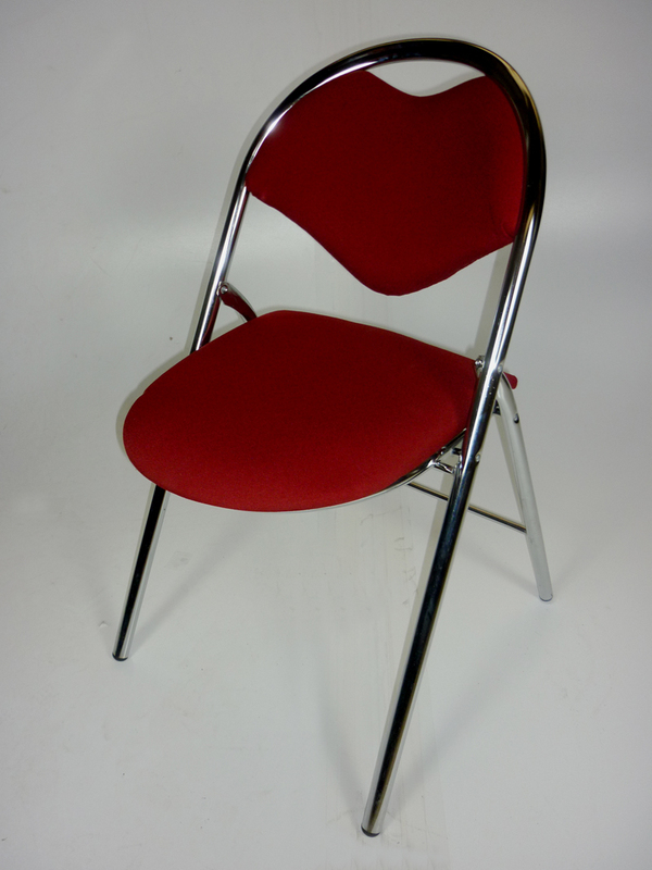 Burgundy chrome frame folding chairs