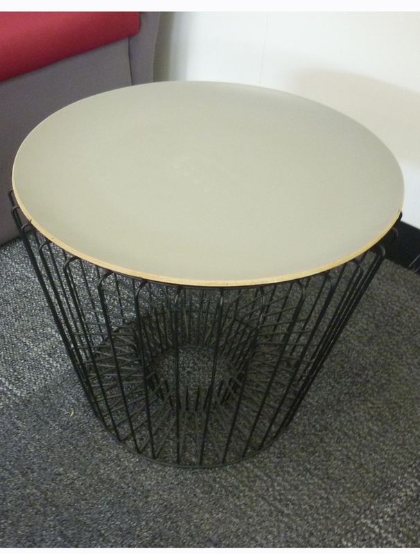 Wire frame light grey top coffee tables