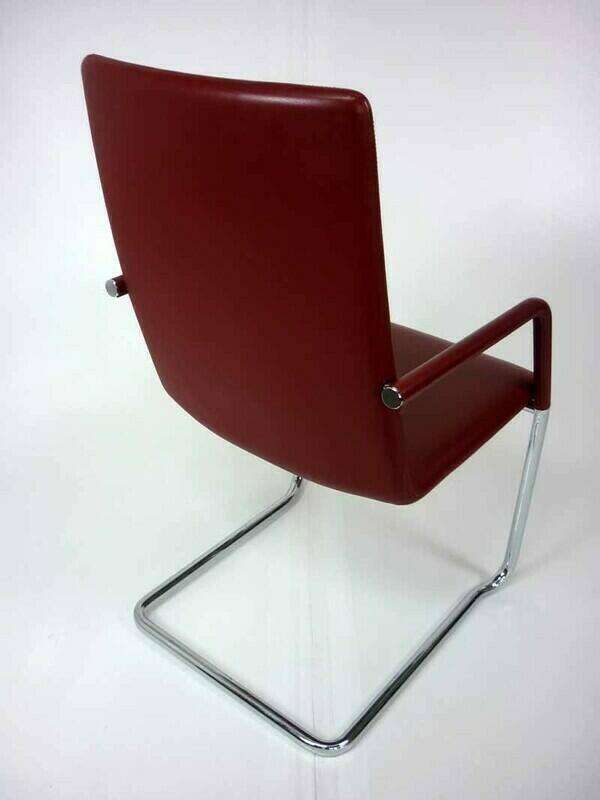 Red leather Brunner Finasoft cantilever chair