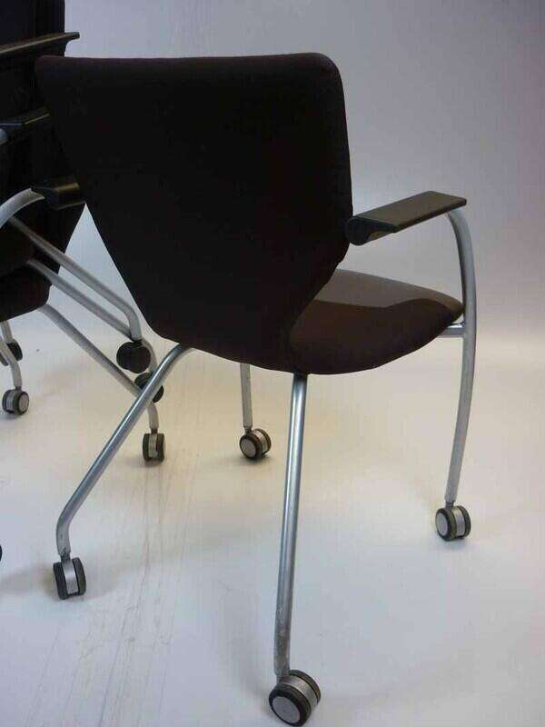 Orangebox X10 mobile chocolate brown meeting chairs