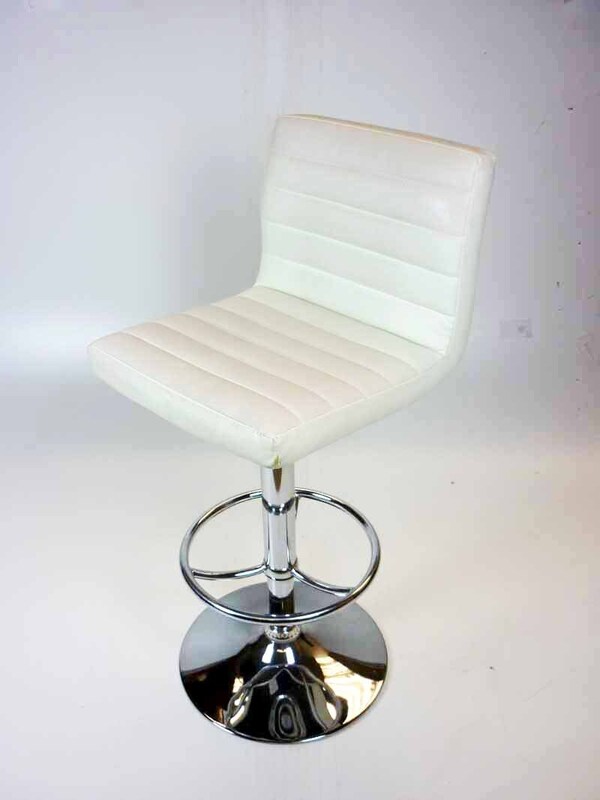 White faux leather stools
